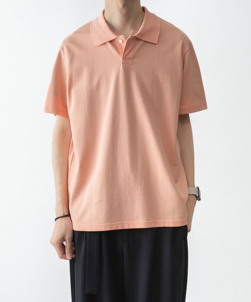 ATTACHMENT（アタッチメント）の「ソフトピケ S/S ポロ / SOFT PIQUE S/S POLO（ポロシャツ・メンズ・グレー/ライトオレンジ系/ブラック・3/2/1/4）」の3枚目の写真