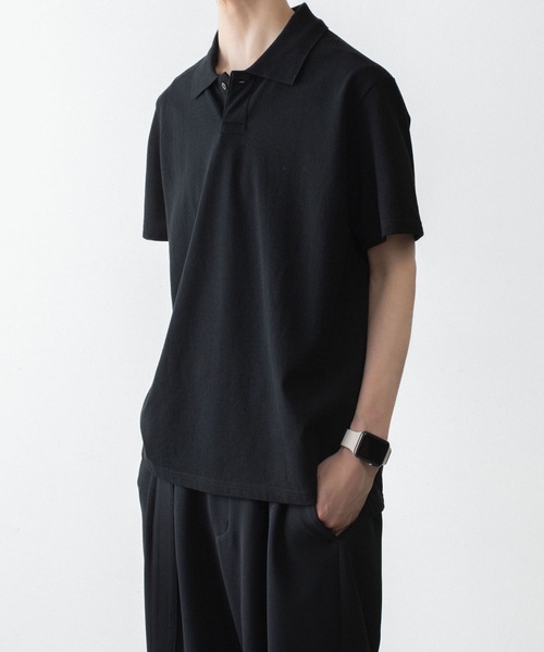 ATTACHMENT（アタッチメント）の「ソフトピケ S/S ポロ / SOFT PIQUE S/S POLO（ポロシャツ・メンズ・グレー/ライトオレンジ系/ブラック・3/2/1/4）」の5枚目の写真