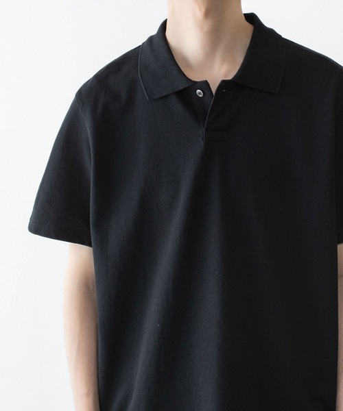 ATTACHMENT（アタッチメント）の「ソフトピケ S/S ポロ / SOFT PIQUE S/S POLO（ポロシャツ・メンズ・グレー/ライトオレンジ系/ブラック・3/2/1/4）」の8枚目の写真