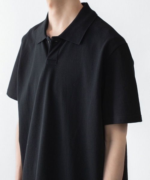 ATTACHMENT（アタッチメント）の「ソフトピケ S/S ポロ / SOFT PIQUE S/S POLO（ポロシャツ・メンズ・グレー/ライトオレンジ系/ブラック・3/2/1/4）」の9枚目の写真