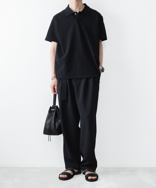 ATTACHMENT（アタッチメント）の「ソフトピケ S/S ポロ / SOFT PIQUE S/S POLO（ポロシャツ・メンズ・グレー/ライトオレンジ系/ブラック・3/2/1/4）」の11枚目の写真