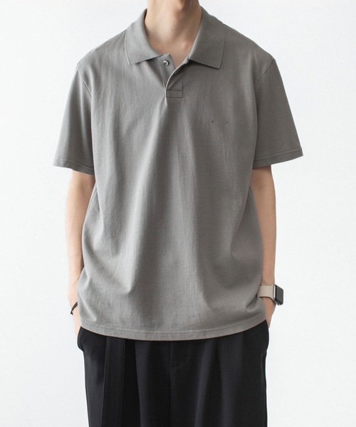ATTACHMENT（アタッチメント）の「ソフトピケ S/S ポロ / SOFT PIQUE S/S POLO（ポロシャツ・メンズ・グレー/ライトオレンジ系/ブラック・3/2/1/4）」の13枚目の写真