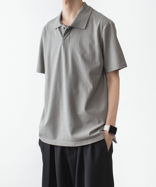 ATTACHMENT（アタッチメント）の「ソフトピケ S/S ポロ / SOFT PIQUE S/S POLO（ポロシャツ・メンズ・グレー/ライトオレンジ系/ブラック・3/2/1/4）」の14枚目の写真