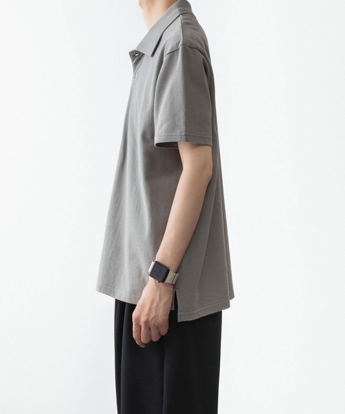 ATTACHMENT（アタッチメント）の「ソフトピケ S/S ポロ / SOFT PIQUE S/S POLO（ポロシャツ・メンズ・グレー/ライトオレンジ系/ブラック・3/2/1/4）」の15枚目の写真