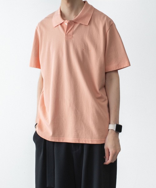 ATTACHMENT（アタッチメント）の「ソフトピケ S/S ポロ / SOFT PIQUE S/S POLO（ポロシャツ・メンズ・グレー/ライトオレンジ系/ブラック・3/2/1/4）」の18枚目の写真