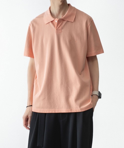 ATTACHMENT（アタッチメント）の「ソフトピケ S/S ポロ / SOFT PIQUE S/S POLO（ポロシャツ・メンズ・グレー/ライトオレンジ系/ブラック・3/2/1/4）」の19枚目の写真