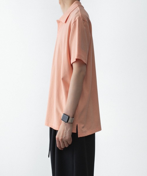 ATTACHMENT（アタッチメント）の「ソフトピケ S/S ポロ / SOFT PIQUE S/S POLO（ポロシャツ・メンズ・グレー/ライトオレンジ系/ブラック・3/2/1/4）」の20枚目の写真