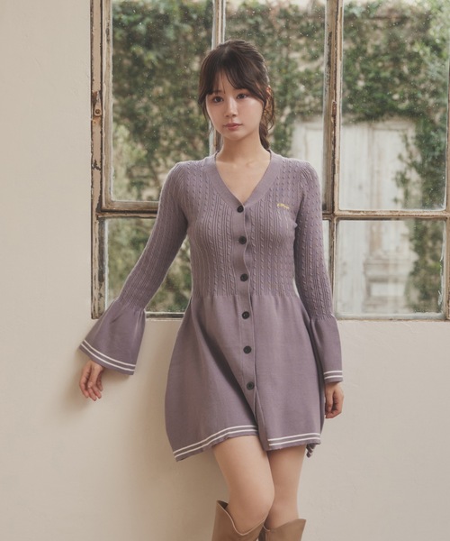 cable line morbida flare dress/ケーブルラインモルビーダフレ