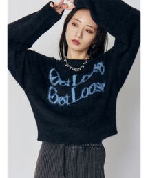 ミニシャギーロゴニット