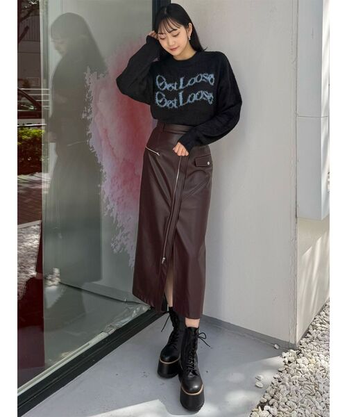 MURUA（ムルーア）の「ミニシャギーロゴニット（ニット/セーター・レディース・ブラック/アイボリー/ブラウン/ボルドー/ブルー・FREE）」の22枚目の写真