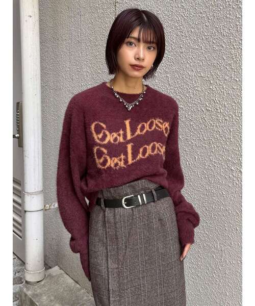 MURUA（ムルーア）の「ミニシャギーロゴニット（ニット/セーター・レディース・ブラック/アイボリー/ブラウン/ボルドー/ブルー・FREE）」の16枚目の写真