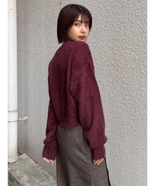 MURUA（ムルーア）の「ミニシャギーロゴニット（ニット/セーター・レディース・ブラック/アイボリー/ブラウン/ボルドー/ブルー・FREE）」の19枚目の写真