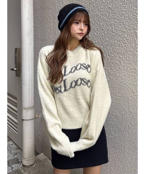 MURUA（ムルーア）の「ミニシャギーロゴニット（ニット/セーター・レディース・ブラック/アイボリー/ブラウン/ボルドー/ブルー・FREE）」の11枚目の写真
