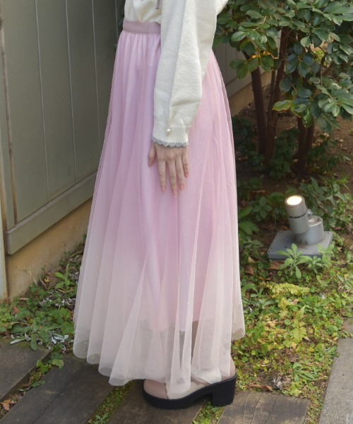 axes femme(アクシーズファム)の「チュールラメスカート(スカート・レディース・パープル/ネイビー/ブラック・FREE)」の5枚目の写真