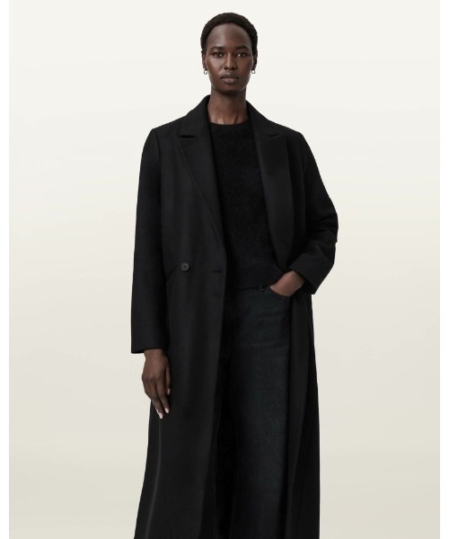 ALLSAINTS(オールセインツ)の「NELLIE DOUBLE BREASTED COAT | NELLIE ダブル ブレスト コート(チェスターコート・レディース・ブラック・4/6/8/10)」の4枚目の写真