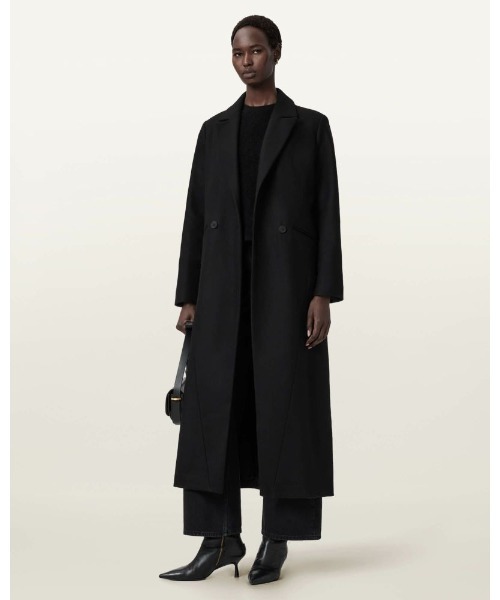 ALLSAINTS(オールセインツ)の「NELLIE DOUBLE BREASTED COAT | NELLIE ダブル ブレスト コート(チェスターコート・レディース・ブラック・4/6/8/10)」の6枚目の写真