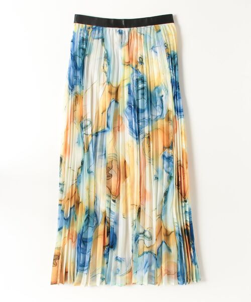 casane（カサネ）の「CASANE（カサネ）Marble paint pleated skirt（スカート・レディース・アイボリー/イエロー・F）」の7枚目の写真