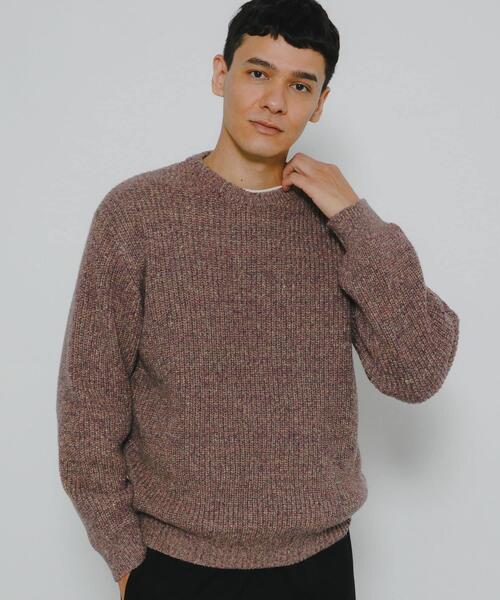URBAN RESEARCH Sonny Label（アーバンリサーチサニーレーベル）の「ミックスカラーニットプルオーバー（ニット/セーター・メンズ・ピンク系その他/カーキ/ブラウン系その他/グリーン系その他・MEDIUM/LARGE）」の4枚目の写真