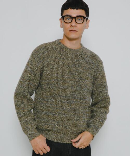 URBAN RESEARCH Sonny Label（アーバンリサーチサニーレーベル）の「ミックスカラーニットプルオーバー（ニット/セーター・メンズ・ピンク系その他/カーキ/ブラウン系その他/グリーン系その他・MEDIUM/LARGE）」の2枚目の写真