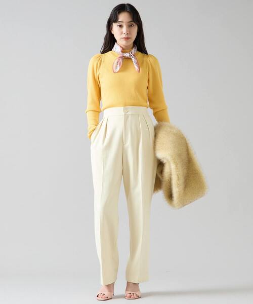 Tiara(ティアラ)の「2タックパンツ(その他パンツ・レディース・イエロー/ベージュ/ブラック・2/3/4)」の9枚目の写真