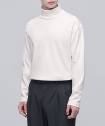 リラックスドタートルネック長袖Tシャツ[クリーム]