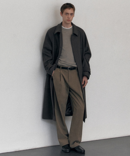 セール】ウールブレンドオーバーサイズムフバルマカンコート