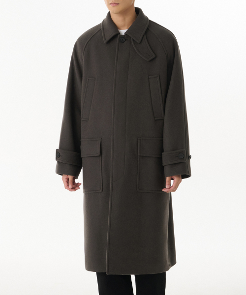 セール】ウールブレンドオーバーサイズムフバルマカンコート
