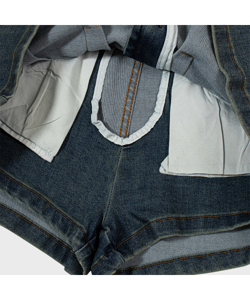 MOAA(モア)の「キュロットデニムミニスカート (JEAN BLUE)(スカート・レディース・その他・SMALL/MEDIUM)」の4枚目の写真