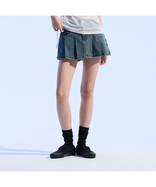MOAA(モア)の「キュロットデニムミニスカート (JEAN BLUE)(スカート・レディース・その他・SMALL/MEDIUM)」の6枚目の写真