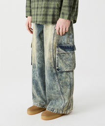 TRILLION（トリリオン）の「Front Washing Wide Denim Pants_YELLOW BLACK（デニムパンツ・メンズ）」
