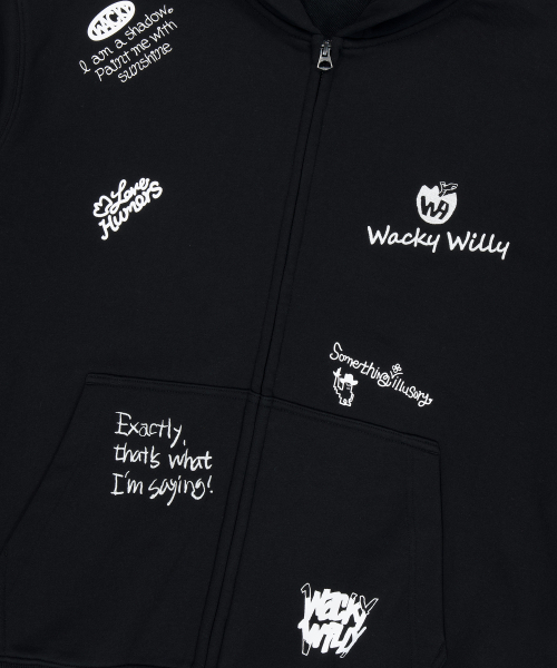 Wacky WiLLy(ワッキーウィリー)の「キキオールオーバーグラフィティフードジップアップブラック(パーカー・レディース・その他・SMALL/MEDIUM/LARGE/X-LARGE)」の5枚目の写真