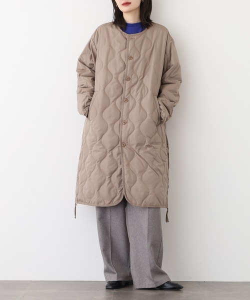 セール】ダウンノーカラーミリタリージャケット（ノーカラージャケット