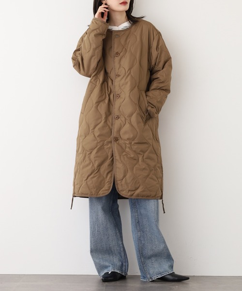 セール】ダウンノーカラーミリタリージャケット（ノーカラージャケット