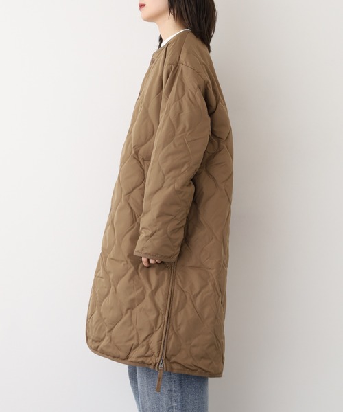 OMNES（オムネス）の「ダウンノーカラーミリタリージャケット（ノーカラージャケット・レディース・ベージュ/キャメル/カーキ・L）」の17枚目の写真