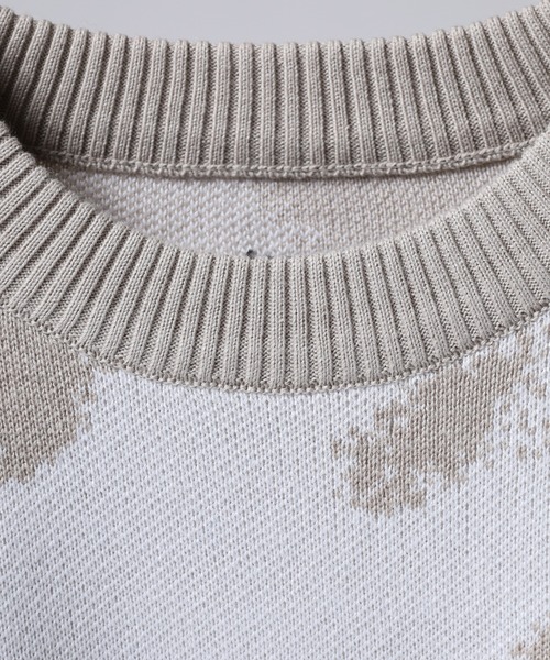 セール】MMMM ジャガード総柄ニット/アブストラクト/カモ（ニット