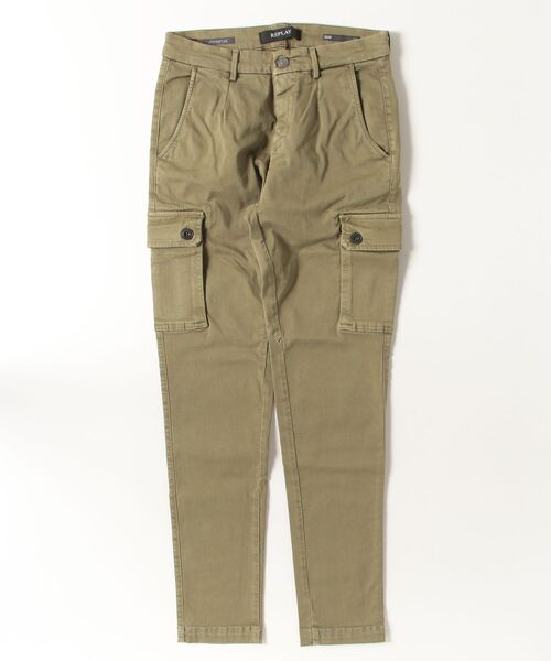 REPLAY(リプレイ)の「JAAN ハイパーフレックス X.L.I.T.E. チノカーゴパンツ(デニムパンツ・メンズ・ライトオリーブ・W28xL30/W29xL30/W30xL30/W31xL30/W32xL30/W33xL30/W34xL30/W30xL32/W33xL32)」の1枚目の写真