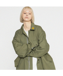 GRAVER（グレーバー）の「[UNISEX] LAPEL DOT SMILE CLIP OVERSIZED JACKET_KHAKI（ミリタリージャケット）」