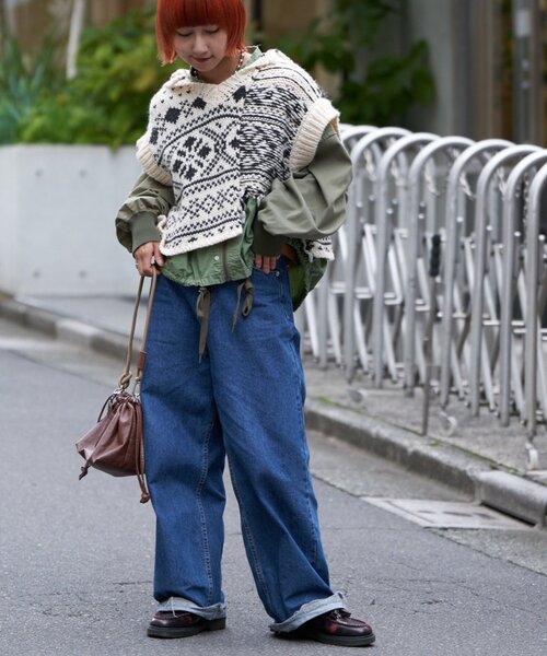 etsinta（エシンタ）の「【etsinta/エシンタ】ジャガードリメイクショートフードベスト（ニット/セーター・レディース・アイボリー・ONE SIZE）」の8枚目の写真