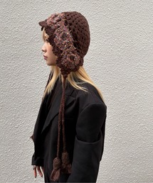 HIKA（ヒカ）の「【HIKA】フラワークロシェ編みニットCAP（ニットキャップ/ビーニー）」