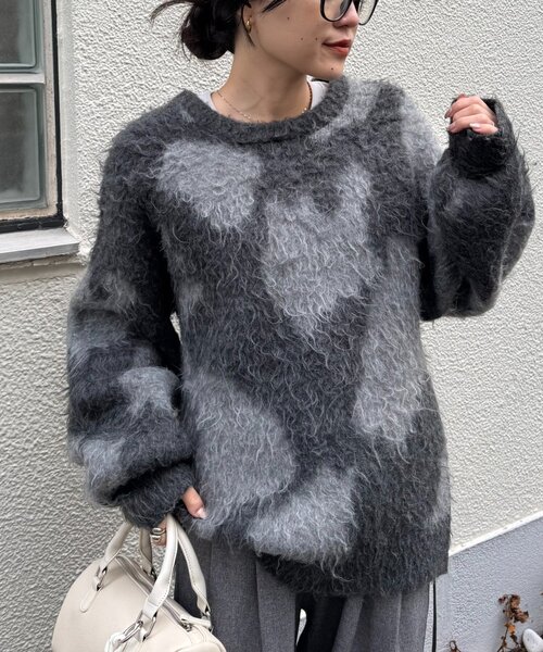 CIAOPANIC TYPY(チャオパニックティピー)の「【主役級】ニュアンス柄シャギーニット(ニット/セーター・レディース・アイボリー/サックスブルー/チャコールグレー・ONE SIZE)」の3枚目の写真