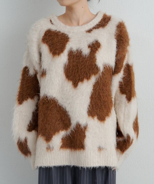 CIAOPANIC TYPY(チャオパニックティピー)の「【主役級】ニュアンス柄シャギーニット(ニット/セーター・レディース・アイボリー/サックスブルー/チャコールグレー・ONE SIZE)」の7枚目の写真