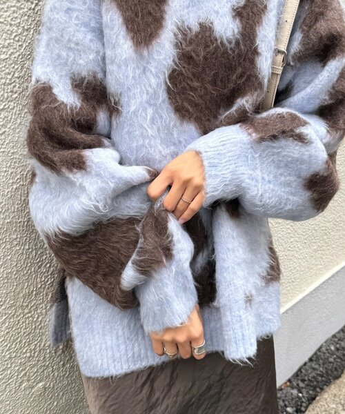 CIAOPANIC TYPY(チャオパニックティピー)の「【主役級】ニュアンス柄シャギーニット(ニット/セーター・レディース・アイボリー/サックスブルー/チャコールグレー・ONE SIZE)」の17枚目の写真