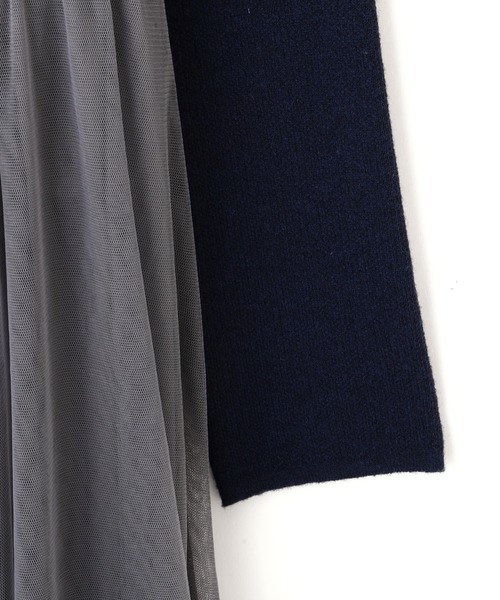 JILL by JILL STUART(ジルバイジルスチュアート)の「◇ニットジャケットドッキングワンピース(ワンピース・レディース・ネイビー/ホワイト/グレー・FREE)」の16枚目の写真