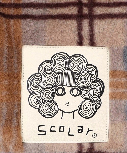 ScoLar（スカラー）の「653445：もふもふチェック ミニショルダーバッグ（ショルダーバッグ・レディース・ベージュ/パープル・FREE）」の3枚目の写真