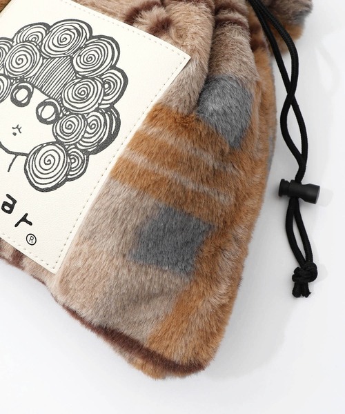 ScoLar（スカラー）の「653445：もふもふチェック ミニショルダーバッグ（ショルダーバッグ・レディース・ベージュ/パープル・FREE）」の8枚目の写真