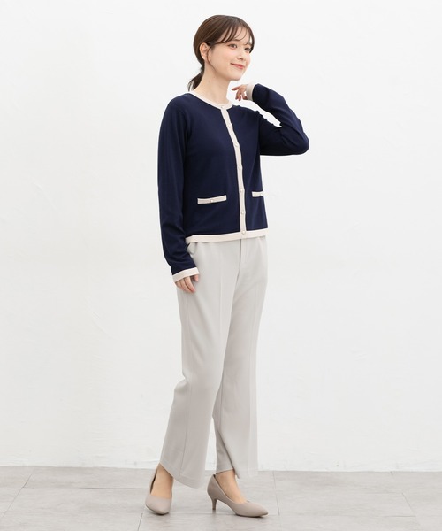 Honeys(ハニーズ)の「【抗菌防臭】セミフレアパンツ(スラックス・レディース・ブラック/ネイビー/グレイッシュベージュ・L/S/M/LL)」の4枚目の写真