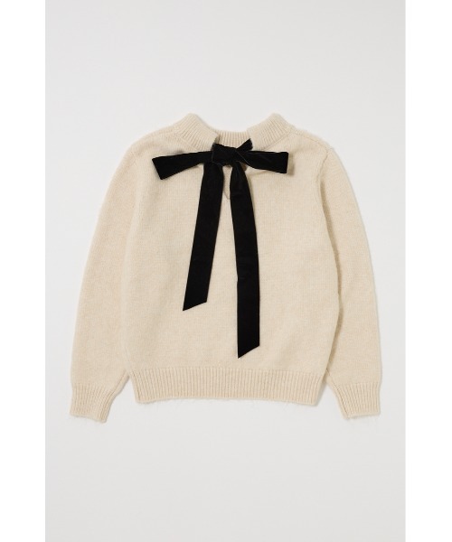 MOUSSY（マウジー）の「BACK RIBBON セーター（ニット/セーター・レディース・アイボリー/ライトブルー/ネイビー・FREE）」の5枚目の写真