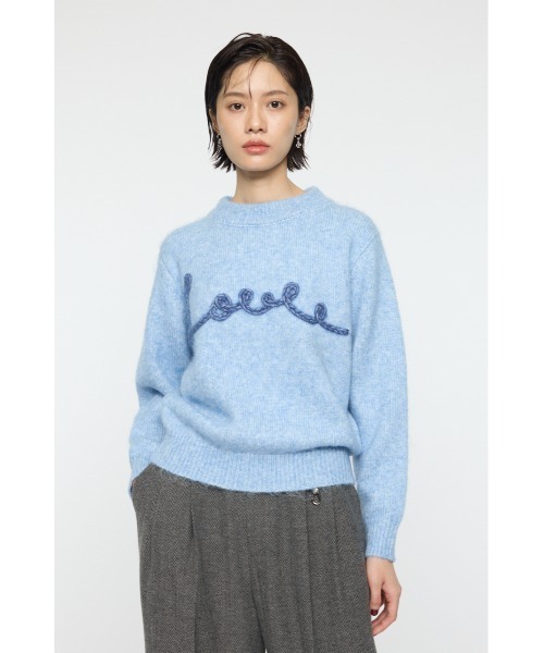 MOUSSY（マウジー）の「BACK RIBBON セーター（ニット/セーター・レディース・アイボリー/ライトブルー/ネイビー・FREE）」の9枚目の写真