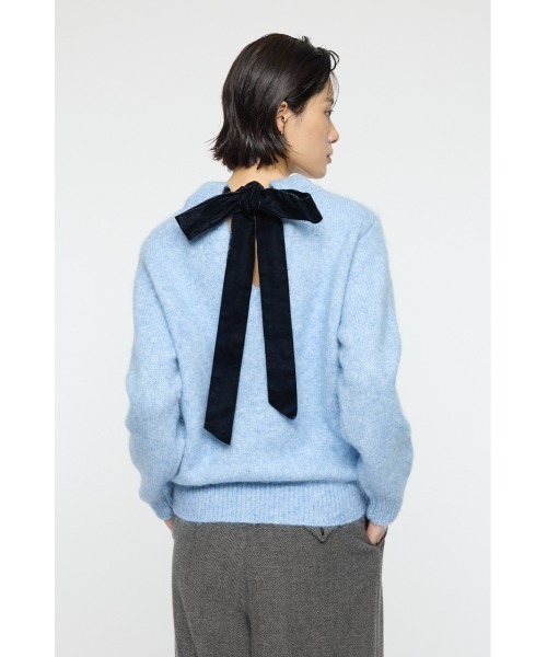 MOUSSY（マウジー）の「BACK RIBBON セーター（ニット/セーター・レディース・アイボリー/ライトブルー/ネイビー・FREE）」の10枚目の写真