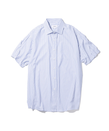 MASSNOUN（マスノウン）の「ドッティードラインストライプインバーテッドプリーツシャツ MSTST003-BL（シャツ/ブラウス）」